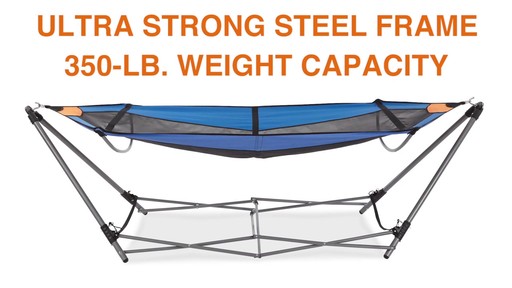 Guide Gear Oversized Portable Folding Hammock Blue/Orange 350-lb. Capacity - image 4 from the video